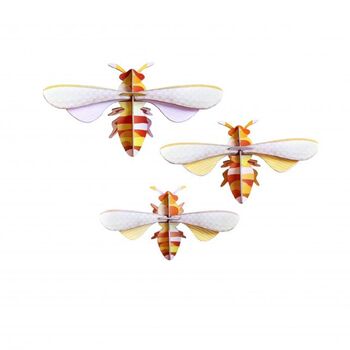 Set Of Three Honey Bee 3D Wall Decorations, 2 of 5