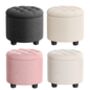 Round Ottoman Storage Footrest Seat Stool, thumbnail 6 of 6
