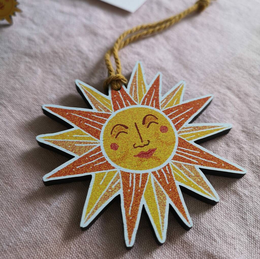 Happy Sunshine Wooden Decoration By Bryony Moss | notonthehighstreet.com