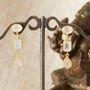 Rainbow Moonstone 18 K Gold And Silver Drop Earrings, thumbnail 4 of 12