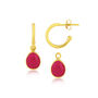 Manhattan Gold Plated And Fuchsia Chalcedony Earrings, thumbnail 3 of 4