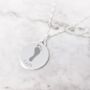 925 Sterling Silver Actual Footprint Name Necklace, thumbnail 1 of 5
