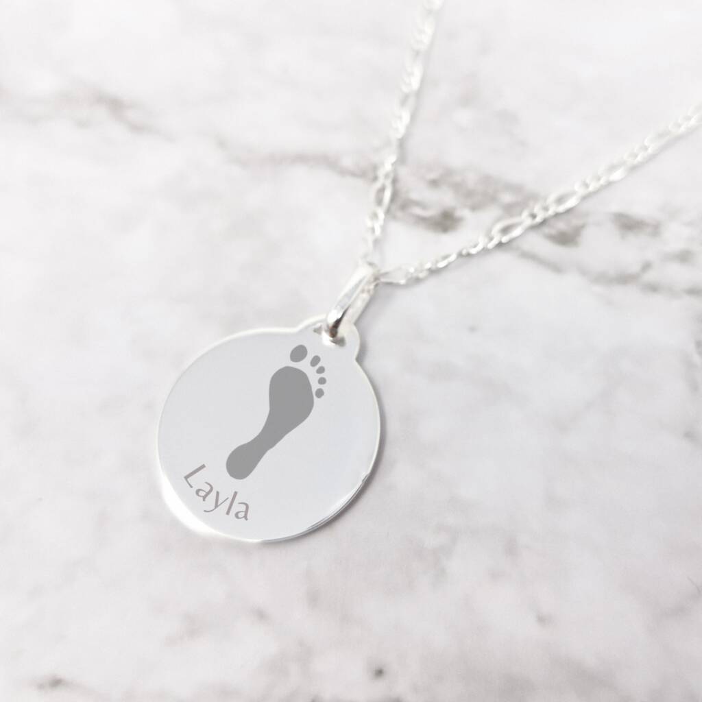 Footprint name online necklace