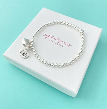Personalised 40th Birthday Bracelet With Heart, 2 of 5