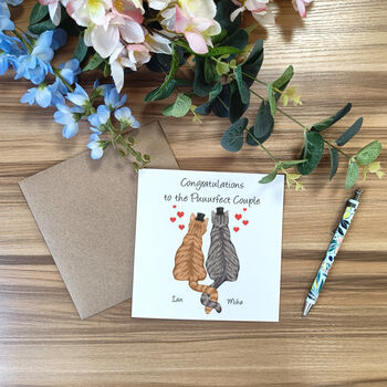 Personalised Cat Wedding Card, 2 of 7