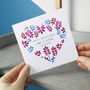 Personalised Engagement Floral Heart Card, thumbnail 5 of 9