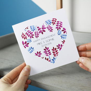 Personalised Engagement Floral Heart Card, 5 of 9