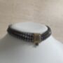 Grey 18 K Gold Plated Handcrafted Pearl Choker Set, thumbnail 7 of 8