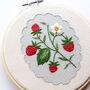 Strawberries On A Vine Beginner Embroidery Kit, Hand Embroidery, thumbnail 2 of 5