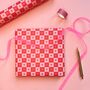 Luxury Checkered Heart, Valentine's Day Wrapping Paper, thumbnail 9 of 9