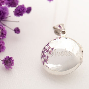 Personalised Round Sterling Silver Locket Necklace, 2 of 12