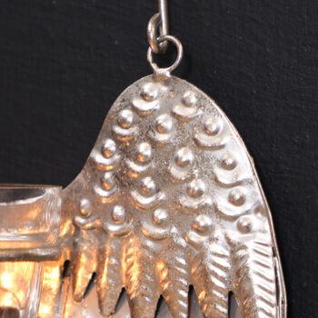 Silver Angel Wings Hanging Metal Tealight Holder, 6 of 10