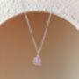 Pink Cubic Zirconia Lotus Sterling Silver Necklace, thumbnail 8 of 9