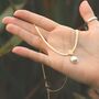 Snake Chain Pearl Pendant Necklace 18ct Gold Plated, thumbnail 2 of 6