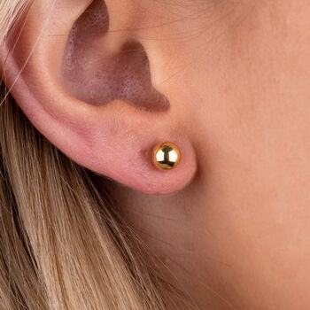 9ct Gold Ball Stud Earrings – 6mm, 5 of 10
