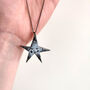 Silver And Black Star Necklace, thumbnail 2 of 3