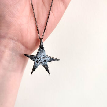 Silver And Black Star Necklace, 2 of 3