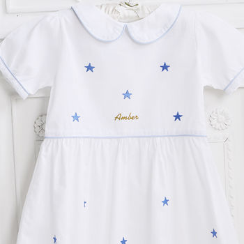 Girl's Personalised Star Collar Dress, 5 of 5