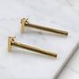 Gold Plated Bar Two Way Ear Jacket Earrings, thumbnail 3 of 6