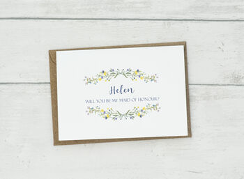 Personalised Floral Bridesmaid Proposal Card, 2 of 3