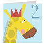 Giraffe 2nd Birthday Card, thumbnail 2 of 4