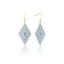 Blue And Cream Diamond Shaped Earrings, thumbnail 1 of 6
