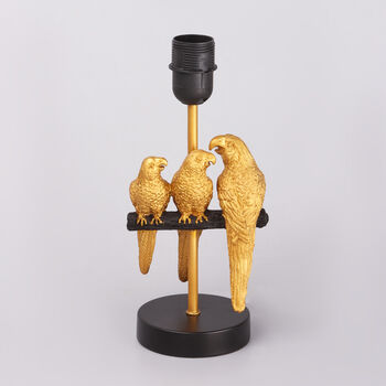 G Decor Aviary Doré Gold Parrot Bedside And Table Lamp With Black Shade, 4 of 5
