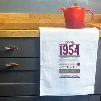 Personalised 70th Birthday Gift Microfibre Tea Towel, 6 of 8