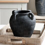 Aged Black Vase With Handles, thumbnail 1 of 3