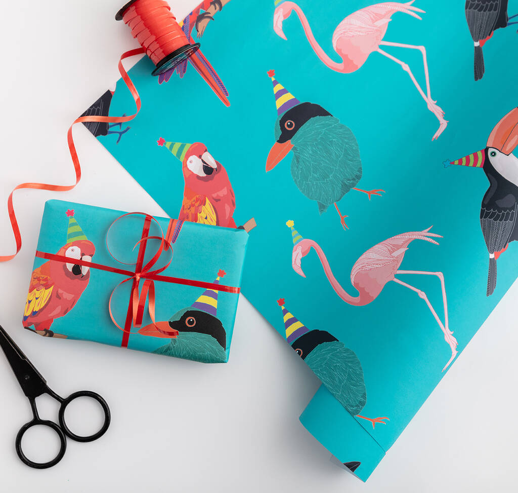 Tropical Birds Wrapping Paper, 1 of 3