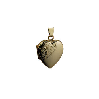 Handmade 9ct Gold Heart Locket With Hand Engraving, 2 of 11