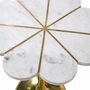 White Stone And Brass Flower Side Table, thumbnail 3 of 3