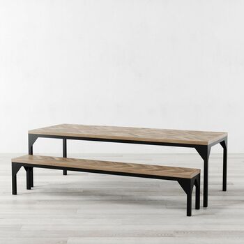 Waterloo H White Industrial Style Dining Table, 4 of 5