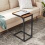 C Shaped Industrial Side Table With Metal Frame, thumbnail 3 of 10