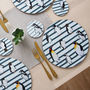 Penguin Waddle Placemat With Dark Blue Stripe, thumbnail 3 of 5