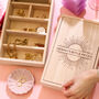 Personalised Sun Wooden Jewellery Case With Mirror, thumbnail 5 of 12