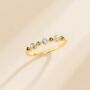 Blue Sapphire And Blue Topaz Stackable Half Eternity Band In Sterling Silver And Gold, thumbnail 4 of 12