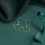 Heart Dangle Drop Hook Earrings In Sterling Silver, thumbnail 5 of 12