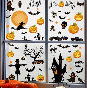 Halloween Pumpkin Ghosts Witches Removable Wall/ Window Stickers, 5 of 9