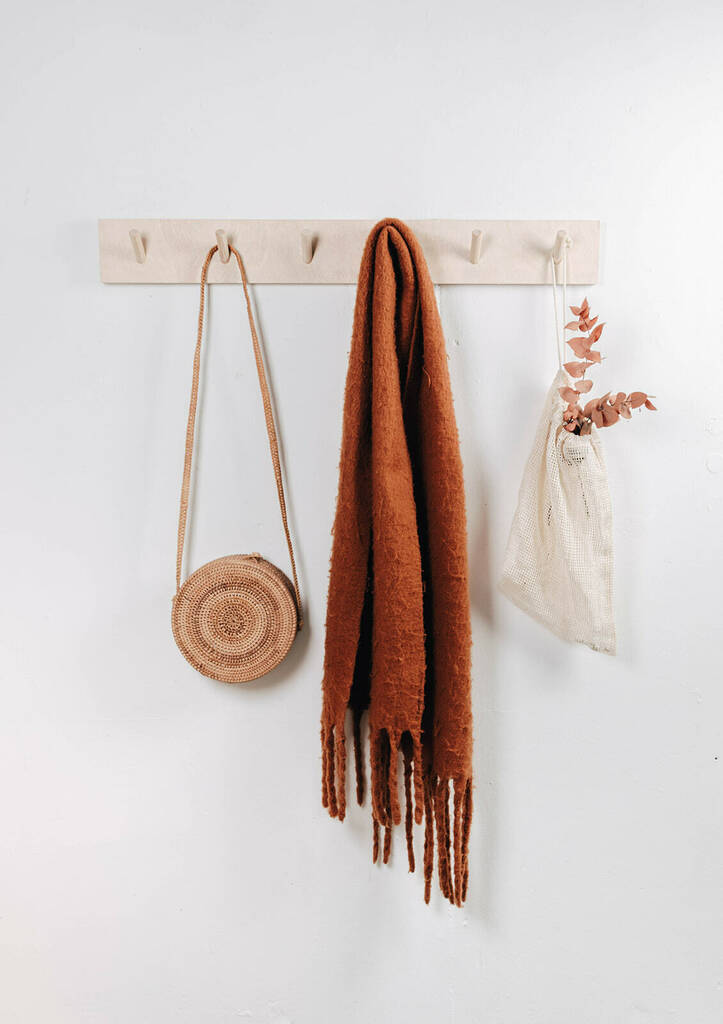 Birch Plywood Coat Rack Wall Hooks By Little Deer