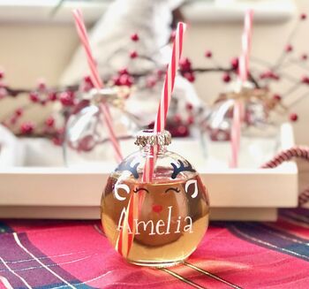 Personalised Bauble Theme Drinking Glass, 6 of 11
