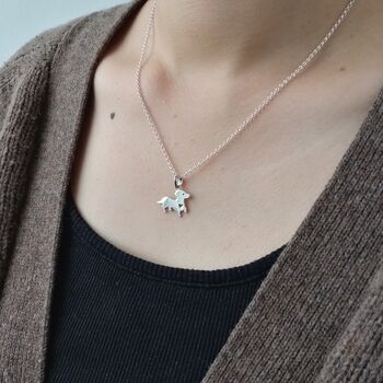 Silver Love Dachshund Dog Necklace, 2 of 6