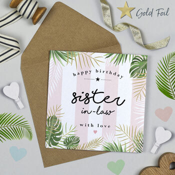 Palm Leaf Sister Birthday Card, 2 of 3