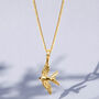 Swallow In Flight Gold Plated Necklace, thumbnail 1 of 8