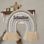 Personalised Rainbow Macrame, Grey Nursery Wall Hanging, thumbnail 10 of 11