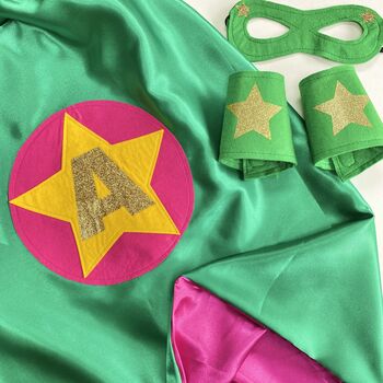 Personalised Superhero Cape With Letter, 6 of 12