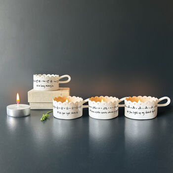 East Of India Handled Scallop Tea Light Holder You Light Up, 2 of 4