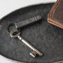 11th Anniversary Gift; Forged Dark Steel Bar Keyring, thumbnail 3 of 10