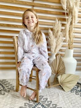 Children's Cotton Pyjama Set Woodland Snow Forest, 3 of 8