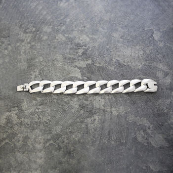 Solid Silver Chunky Square Bracelet, 2 of 3